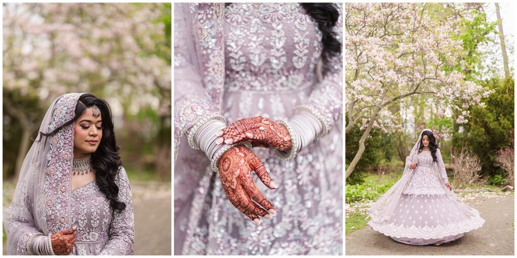 Pakistani bridal portraits taken at Adamson Estates in Mississauga before their valima reception.