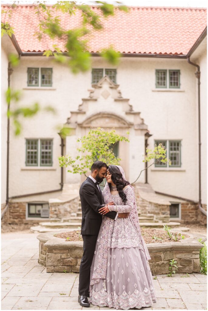 A Pakistani couples portraits taken at Adamson Estates in Mississauga before their valima reception.