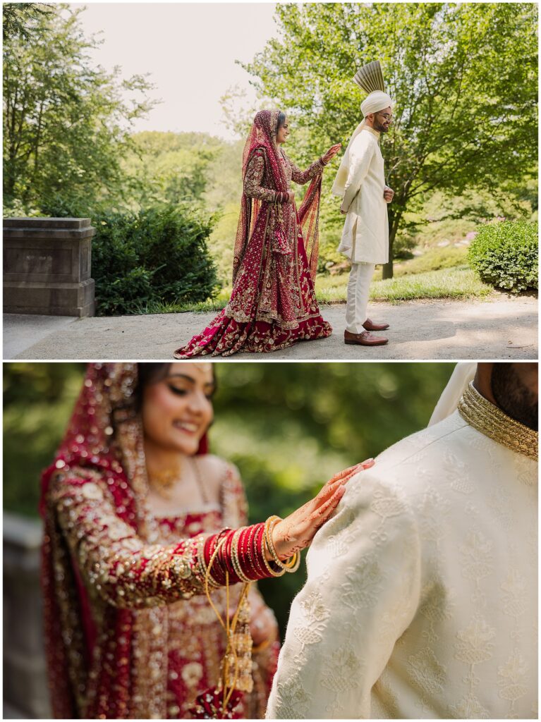 Pakistani couple first look shots at the The Gardens at Newfield Museum in Indiana