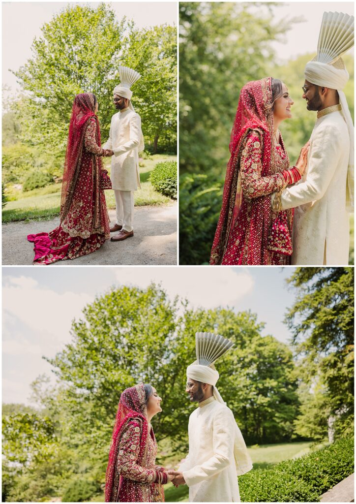 Pakistani couple pre-wedding shoot at the The Gardens at Newfield Museum in Indiana