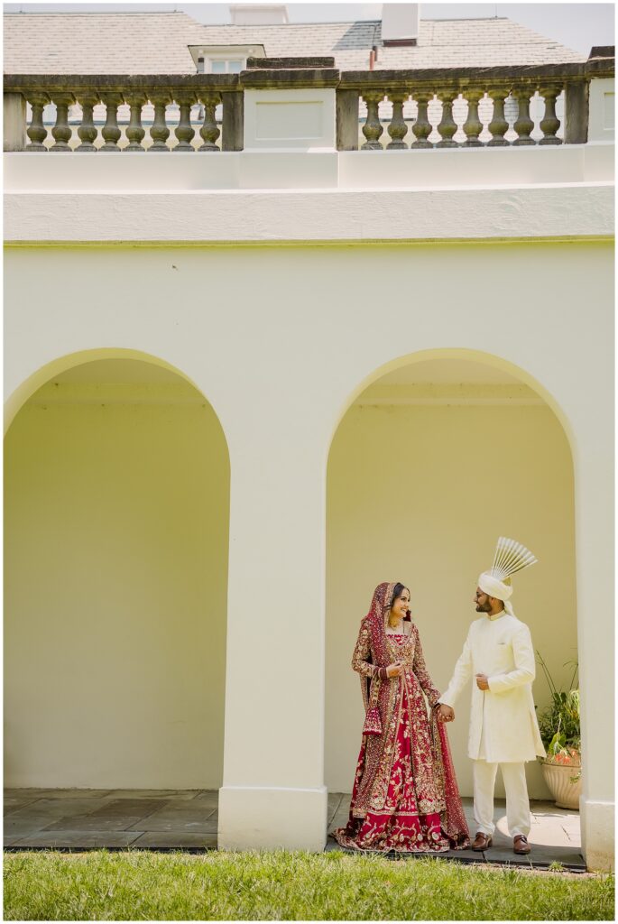 Pakistani couple pre-wedding shoot at the The Gardens at Newfield Museum in Indiana