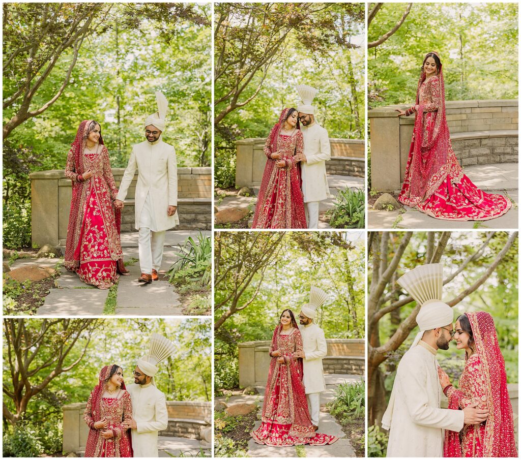Pakistani couple pre-wedding shoot at the The Gardens at New Fields Museum in Indiana