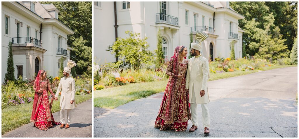 Pakistani couple pre-wedding shoot at the The Gardens at New Fields Museum in Indiana