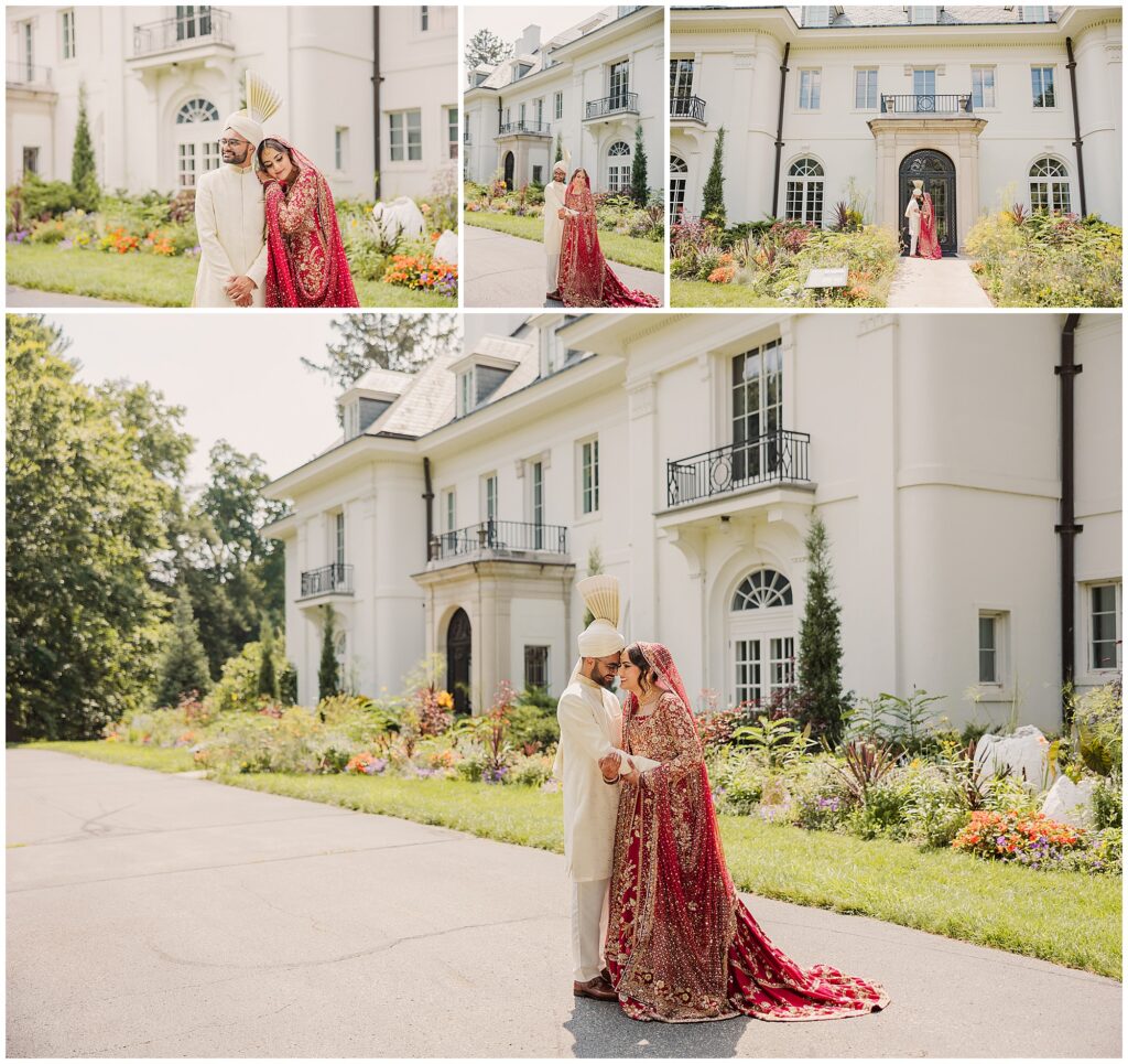 Pakistani couple pre-wedding shoot at the The Gardens at New Fields Museum in Indiana