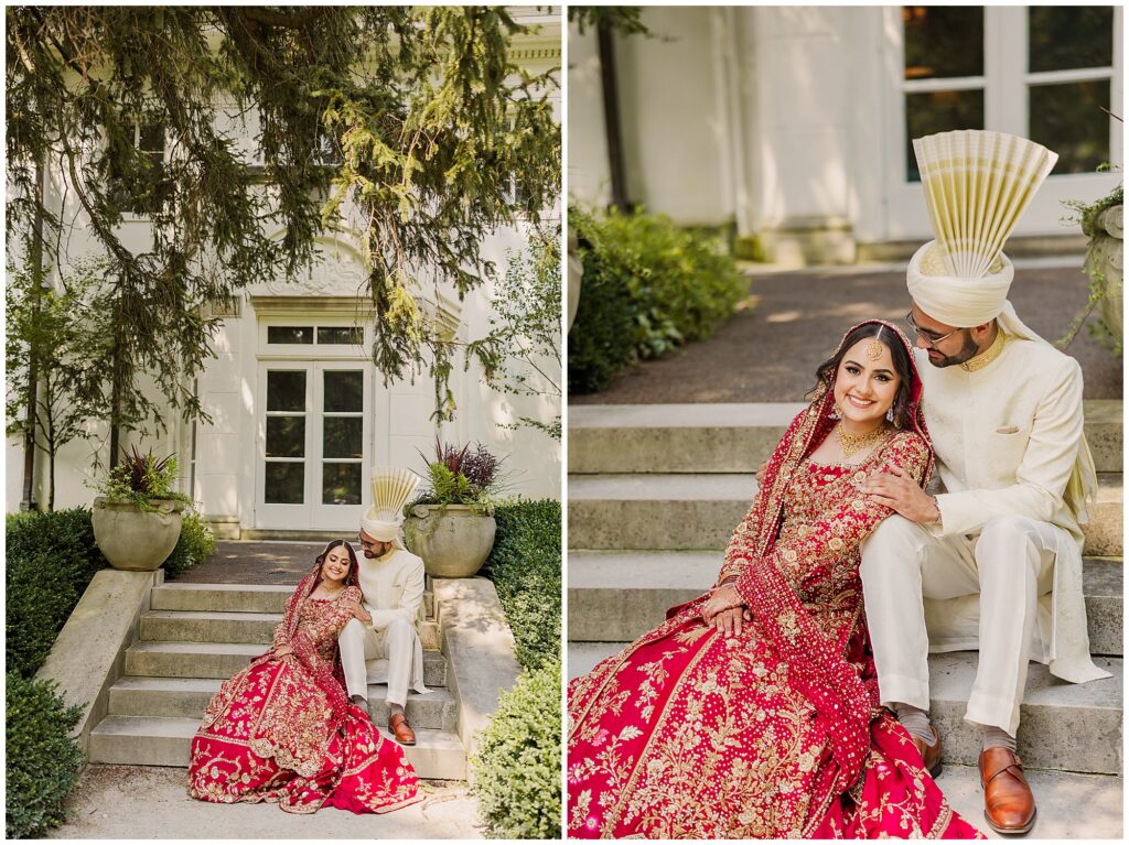Pakistani couple pre-wedding shoot at the The Gardens at New Fields Museum in Indiana