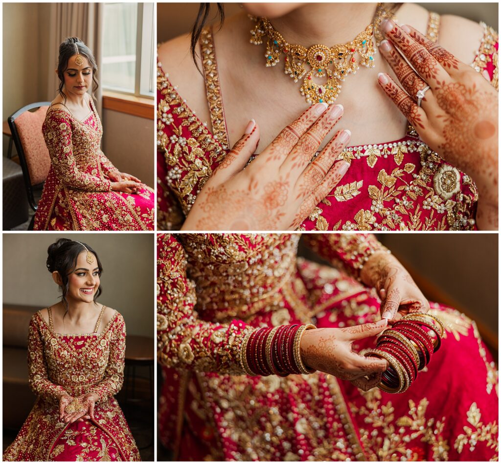 Pakistani bridal getting ready shots at the Hotel Marriott Indiana