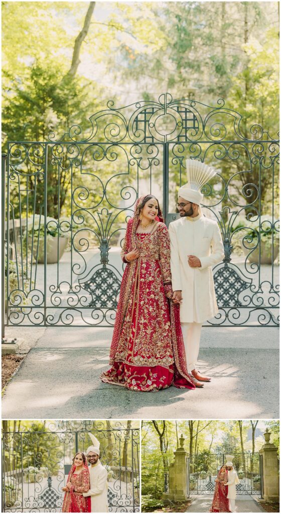 Pakistani couple pre-wedding shoot at the The Gardens at New Fields Museum in Indiana