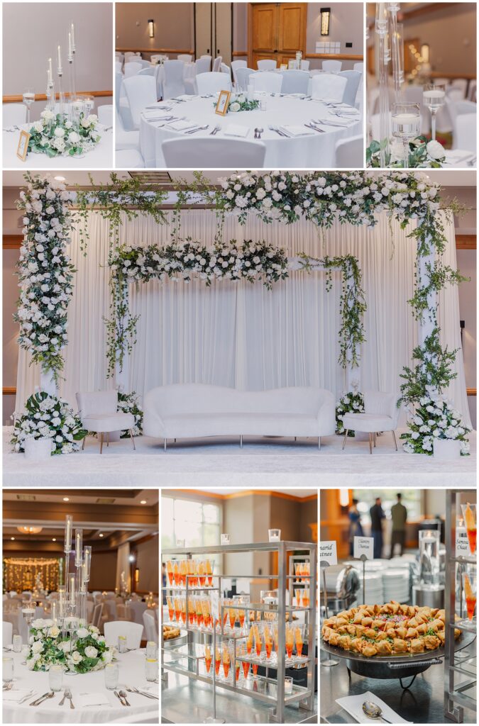 Pakistani nikkah and baraat decor details at the Marriott Indiana