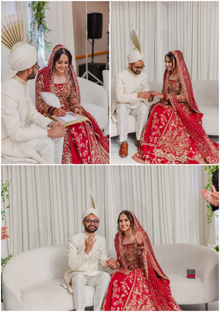 Pakistani couple nikkah and ring exchange