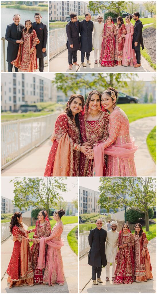 Family portraits before nikkah and baraat Indiana
