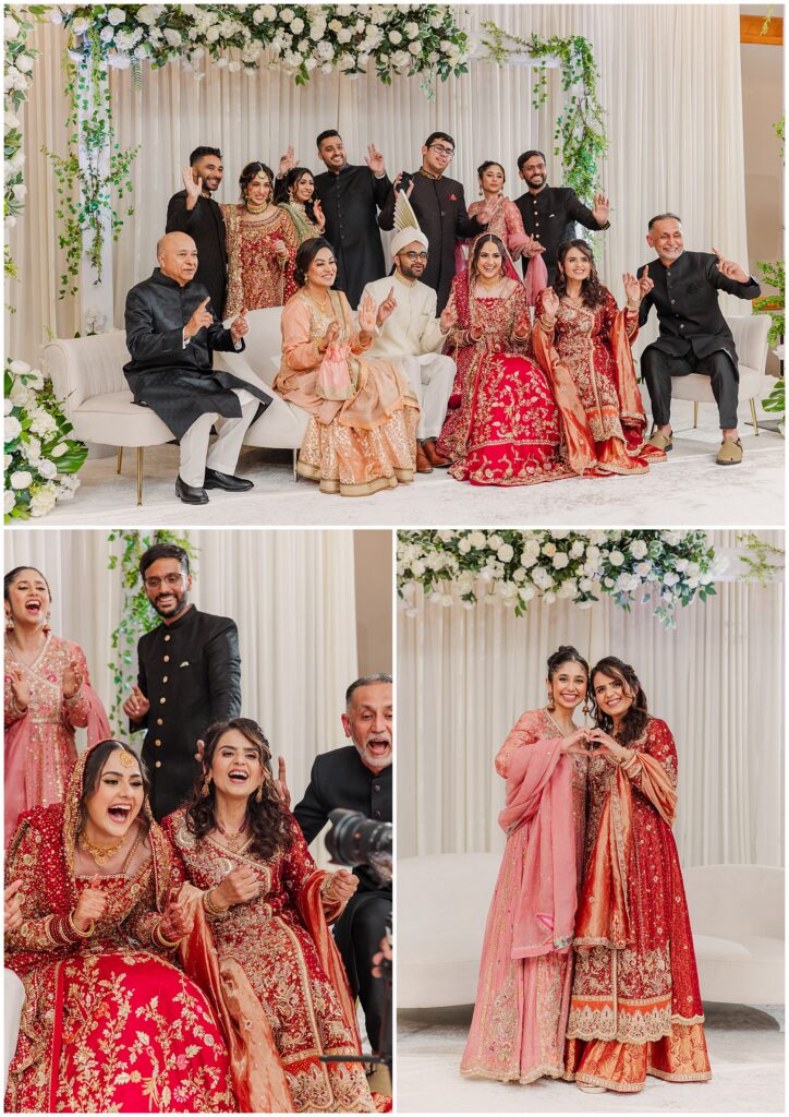 Family portraits during nikkah and baraat Indiana