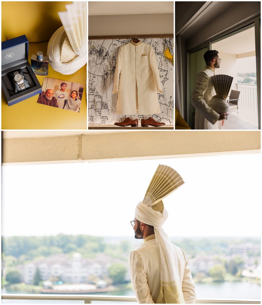 Pakistani groom getting ready shots at the Hotel Marriott Indiana
