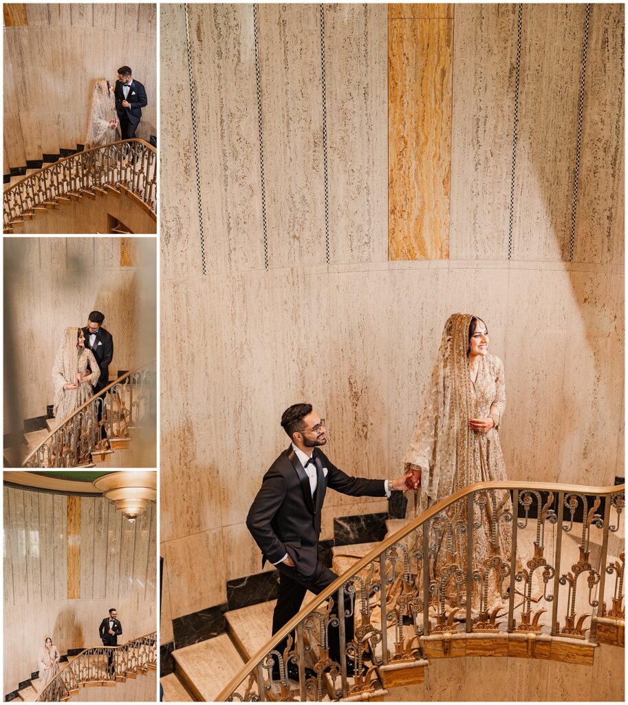 Pakistani bride and groom portraits Bottleworks District Indianapolis Indiana wedding photography