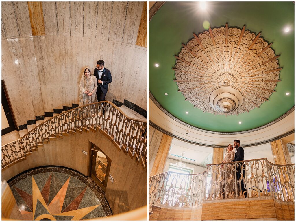 Pakistani bride and groom portraits Bottleworks District Indianapolis Indiana wedding photography