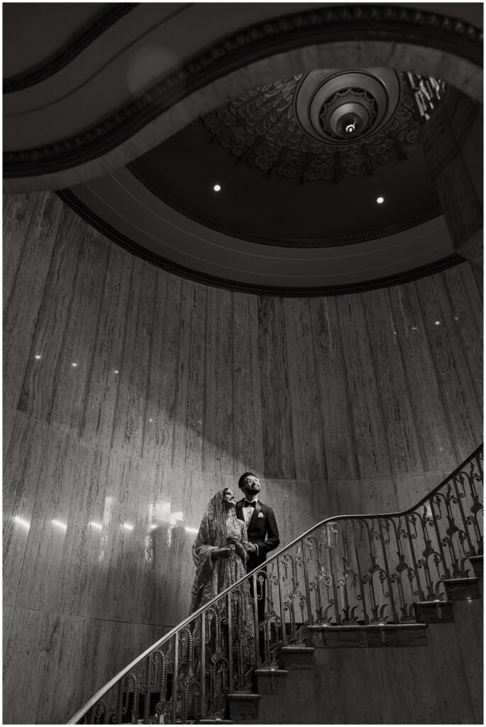 Pakistani bride and groom portraits Bottleworks District Indianapolis Indiana wedding photography