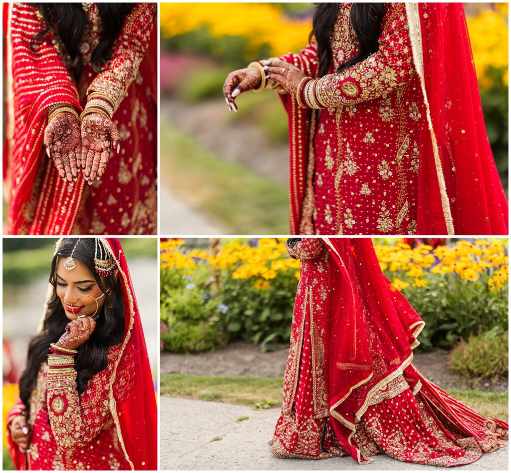 Bridal portraits at gairloch garlands Pakistani nikkah in oakville