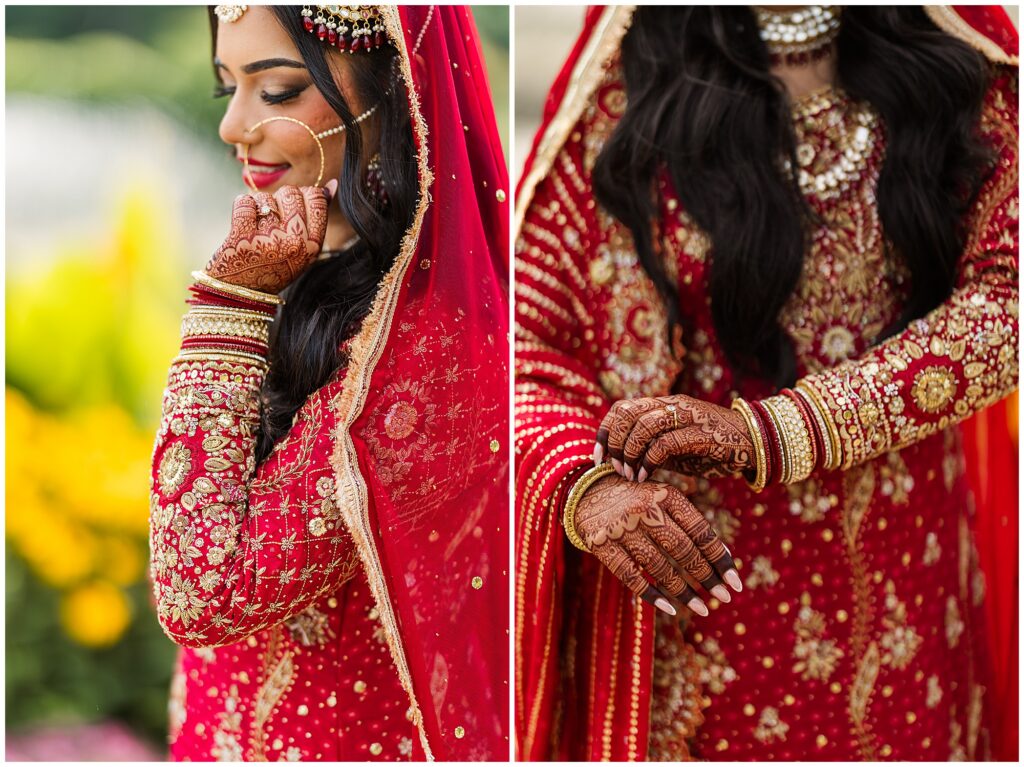 Bridal portraits at gairloch garlands Pakistani nikkah in oakville