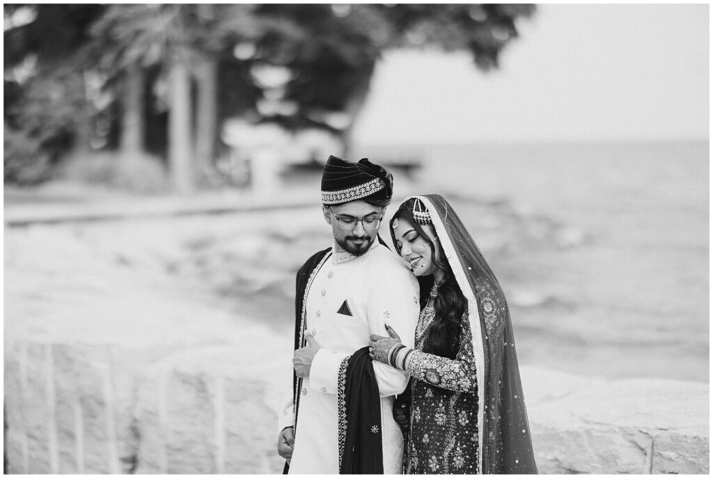 couples portraits at gairloch garlands Pakistani nikkah in oakville