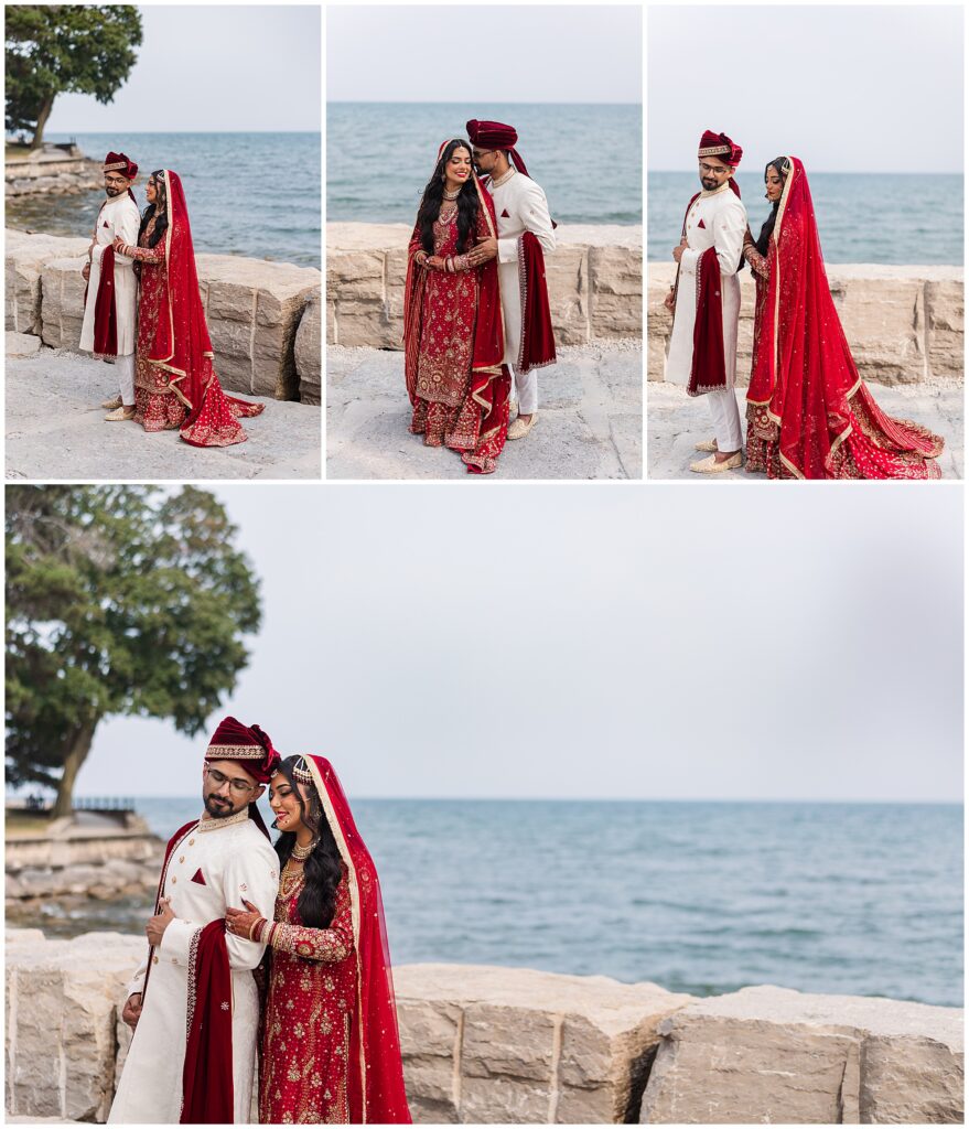 couples portraits at gairloch garlands Pakistani nikkah in oakville