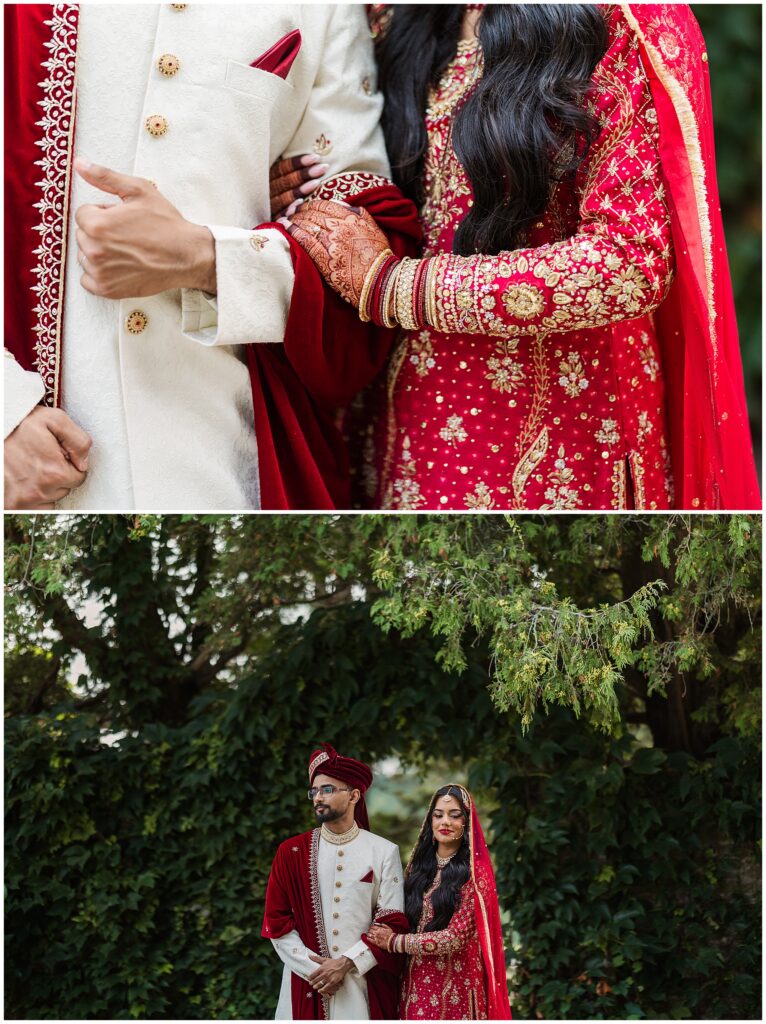 couples portraits at gairloch garlands Pakistani nikkah in oakville