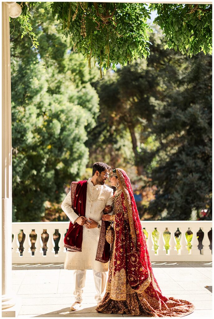 Pakistani wedding photographer couple portraits taken at the Montalvo Arts Center California