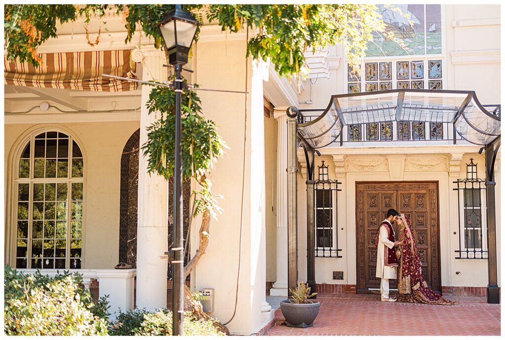 Pakistani wedding photographer couple portraits taken at the Montalvo Arts Center California