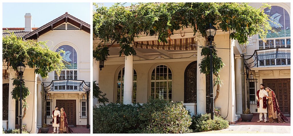 Pakistani wedding photographer couple portraits taken at the Montalvo Arts Center California