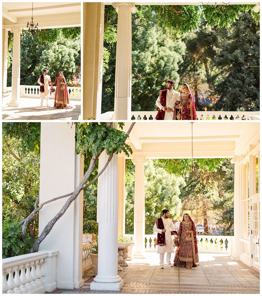 Pakistani wedding photographer couple portraits taken at the Montalvo Arts Center California