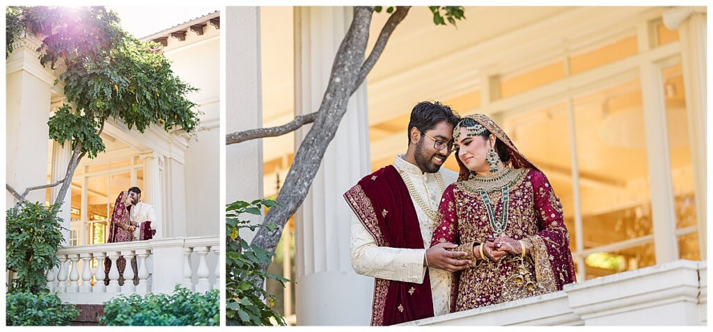 Pakistani wedding photographer couple portraits taken at the Montalvo Arts Center California