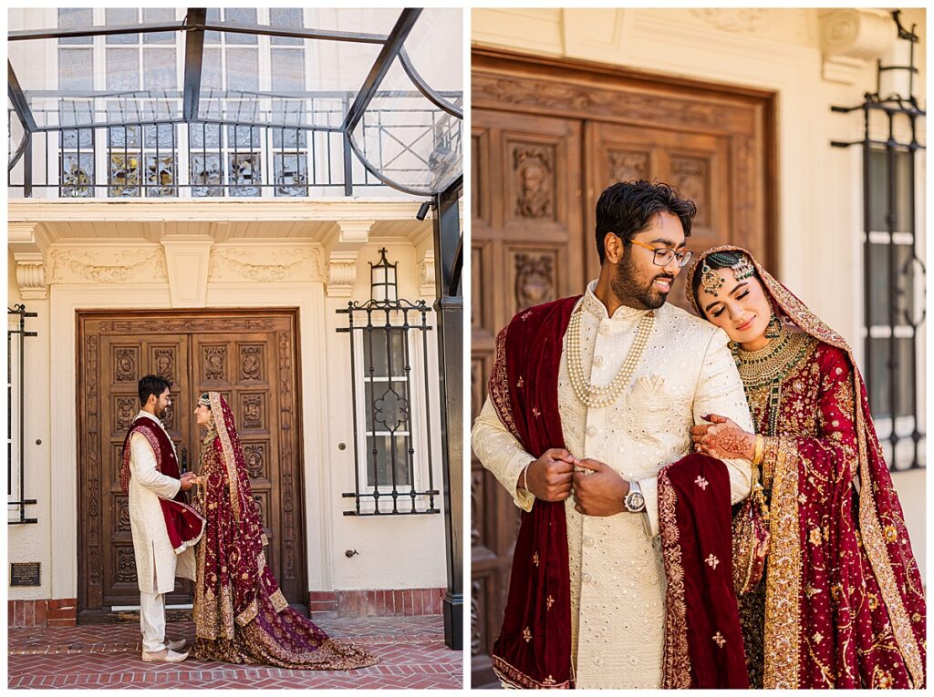 Pakistani wedding photographer couple portraits taken at the Montalvo Arts Center California
