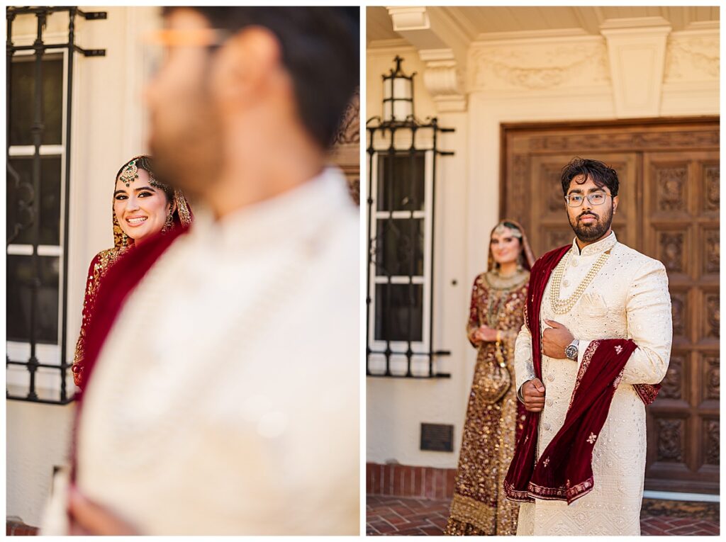 Pakistani wedding photographer couple portraits taken at the Montalvo Arts Center California