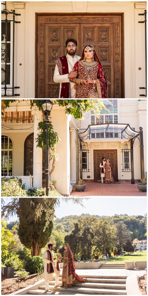 Pakistani wedding photographer couple portraits taken at the Montalvo Arts Center California