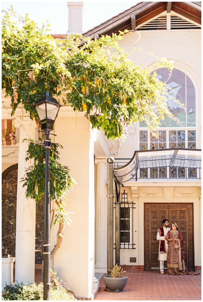 Pakistani wedding photographer couple portraits taken at the Montalvo Arts Center California