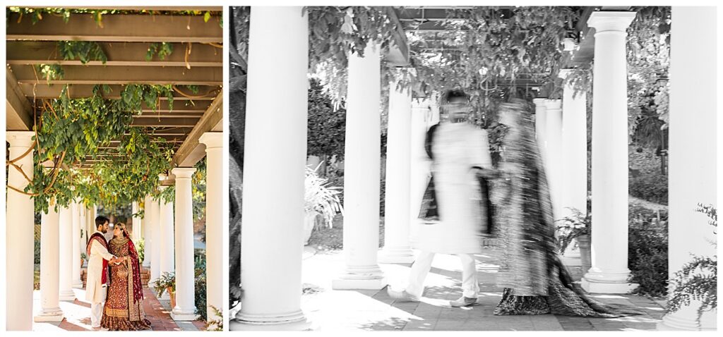 Pakistani wedding photographer couple portraits taken at the Montalvo Arts Center California