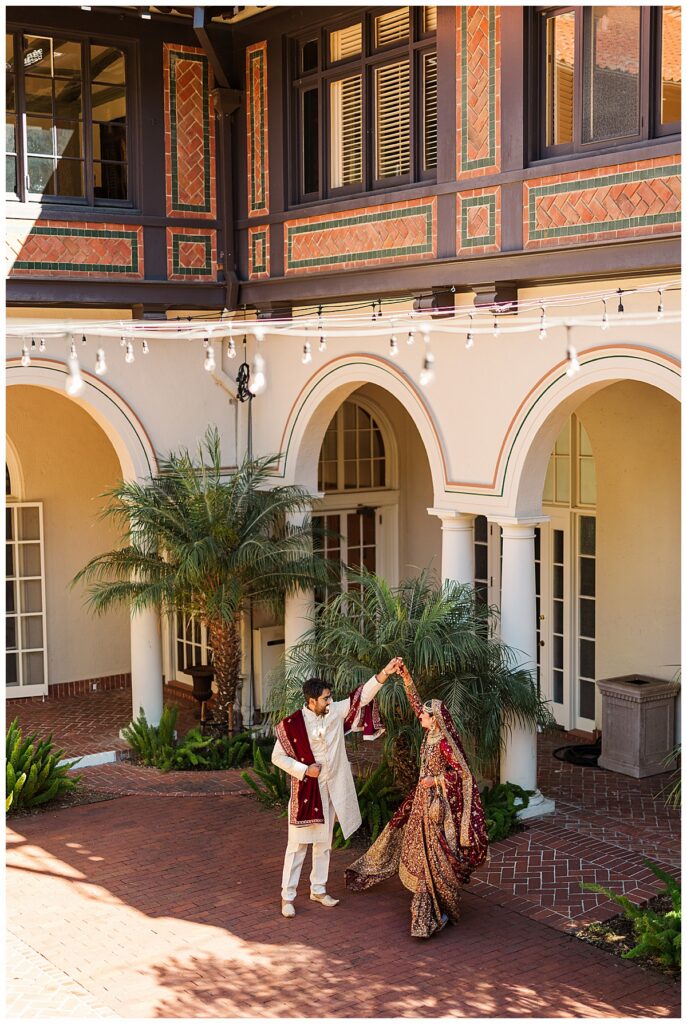 Pakistani wedding photographer couple portraits taken at the Montalvo Arts Center California