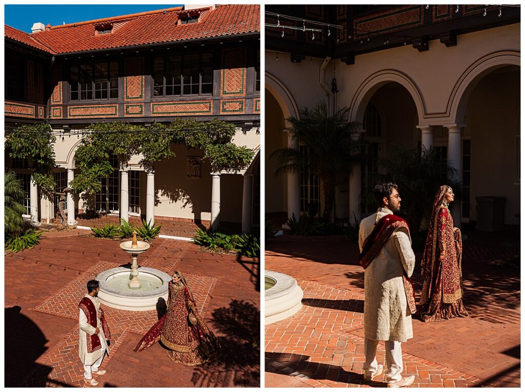 Pakistani wedding photographer couple portraits taken at the Montalvo Arts Center California