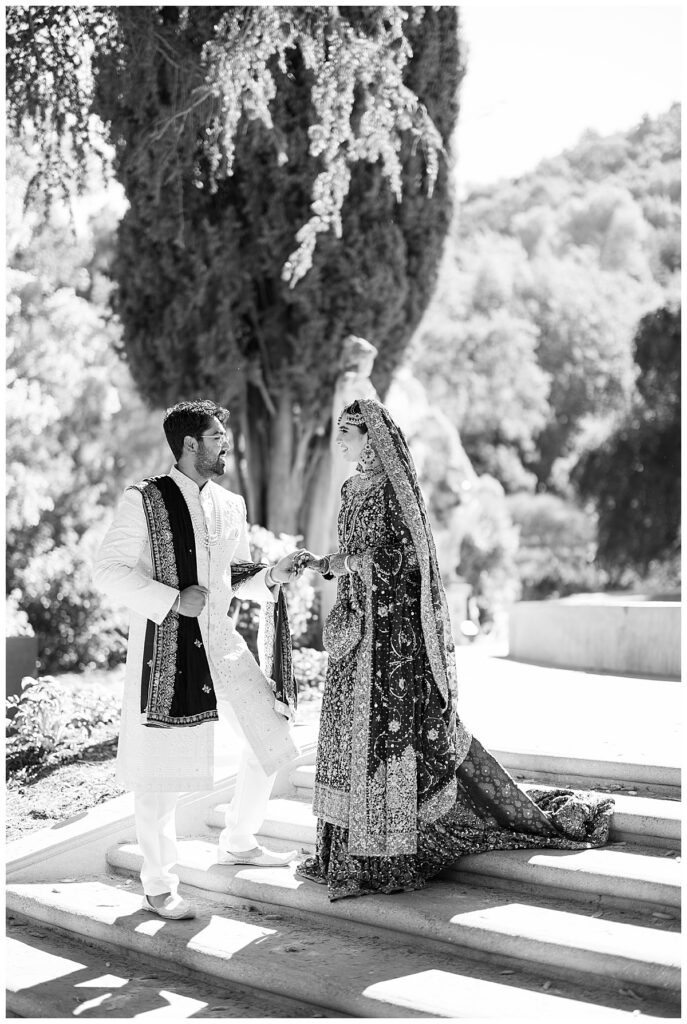 Pakistani wedding photographer couple portraits taken at the Montalvo Arts Center California