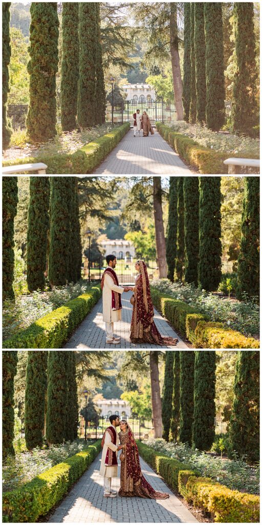 Pakistani wedding photographer couple portraits taken at the Montalvo Arts Center California