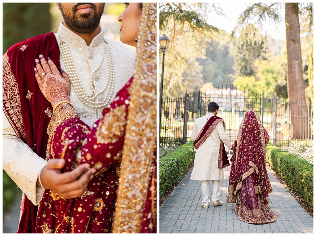 Pakistani wedding photographer couple portraits taken at the Montalvo Arts Center California