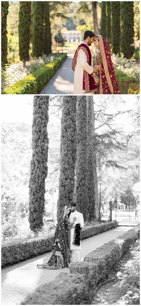 Pakistani wedding photographer bay area couple portraits taken at the Montalvo Arts Center California